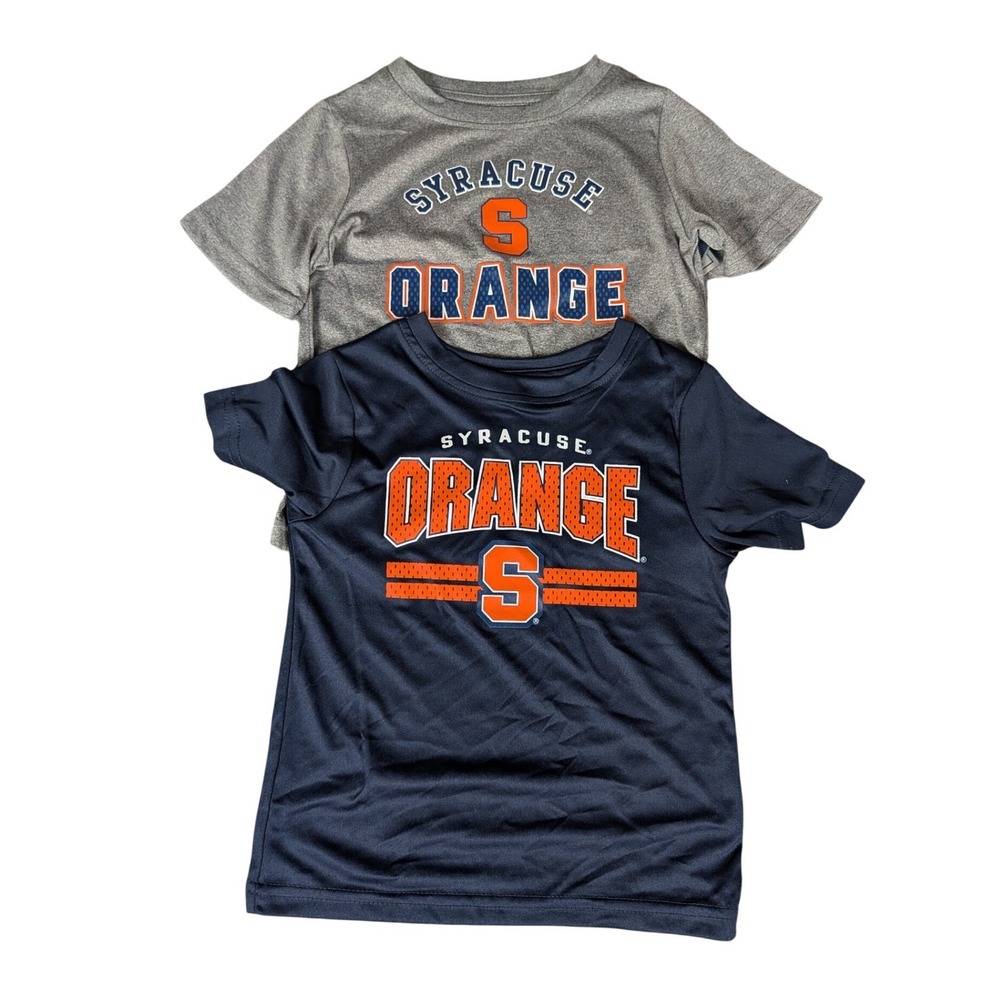 Syracuse Orange Team Athletics Kids 2 Pack‎ Performance T-Shirts Navy Gray NEW